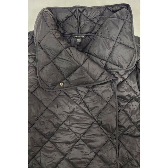 Athleta Whisper Featherless Wrap Coat Black Medium - Picture 6 of 8